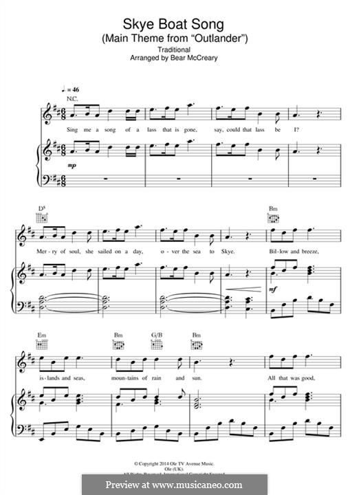 Skye Boat Song: Для голоса и фортепиано (или гитары) by folklore