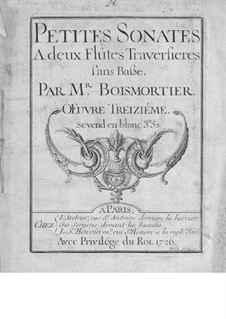 Двенадцать сонат для двух флейт, Op.3: Двенадцать сонат для двух флейт by Жозеф Бодин де Буамортье