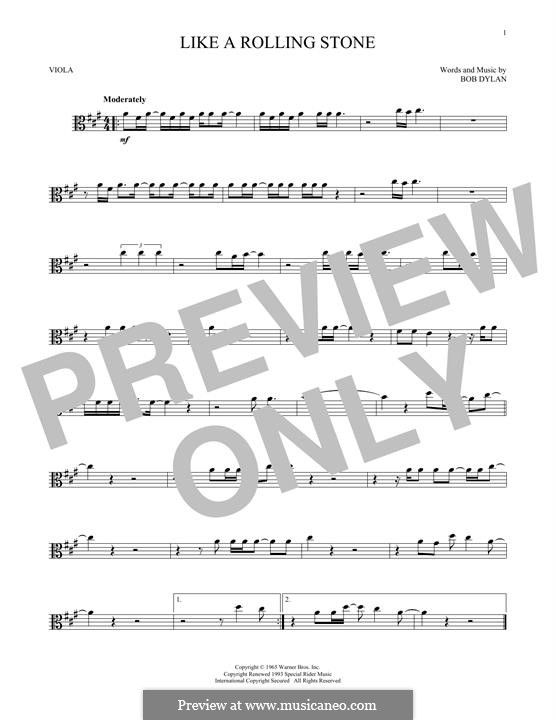 Like a Rolling Stone: For viola by Bob Dylan