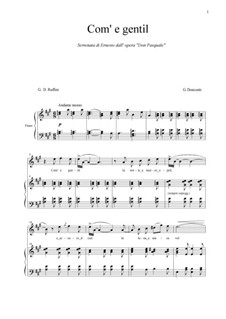 Дон Паскуале: Come gentil la notte a mezzo april by Гаэтано Доницетти