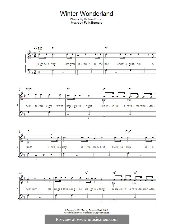Piano version: Easy notes by Felix Bernard