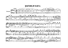Квартет No.3 ре мажор: Версия для фортепиано в четыре руки – партии by Людвиг ван Бетховен