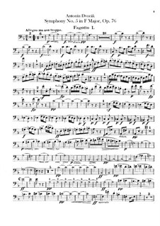 Симфония No.5 фа мажор, B.54 Op.76: Партии фаготов by Антонин Дворжак