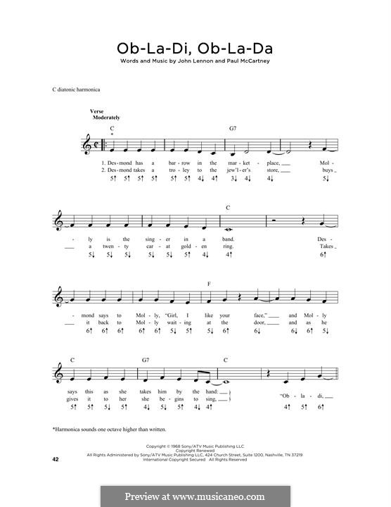 Instrumental version: For harmonica by John Lennon, Paul McCartney