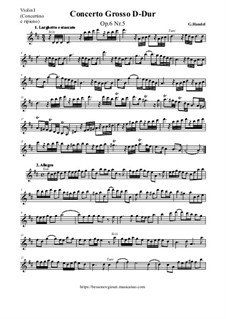 Кончерто гроссо No.5 ре мажор, HWV 323: Партии by Георг Фридрих Гендель