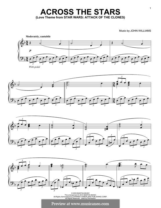 Across The Stars (from Star Wars: Attack Of The Clones): Для фортепиано by John Williams