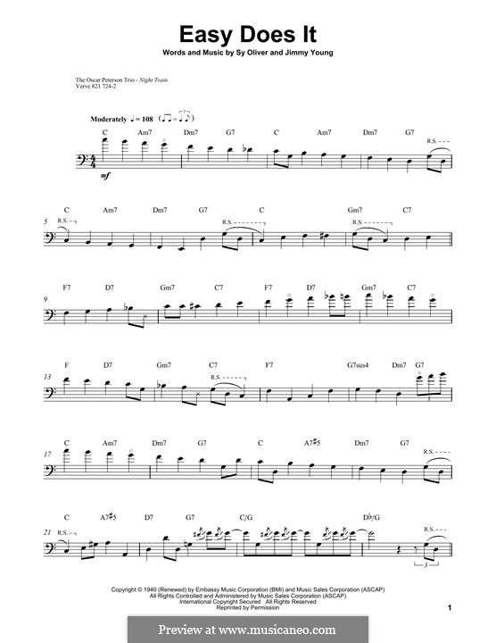 Easy Does It (Count Basie): Для бас-гитары by Jimmy Young, Sy Oliver