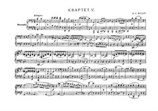 Струнный квартет No.18 ля мажор, K.464: Переложение для фортепиано в четыре руки by Вольфганг Амадей Моцарт