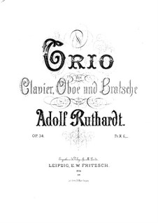 Трио для гобоя, альта и фортепиано, Op.34: Партитура by Адольф Рутхардт
