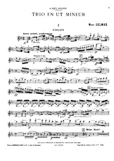 Фортепианное трио до минор: Партия скрипки by Марк Дельма