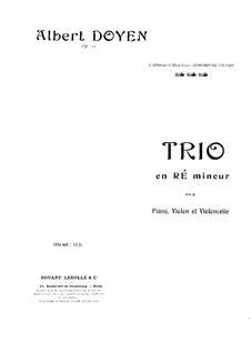 Фортепианное трио ре минор, Op.15: Партитура by Альбер Дуайен