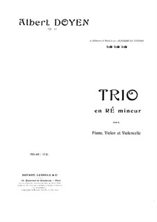 Фортепианное трио ре минор, Op.15: Партия виолончели by Альбер Дуайен