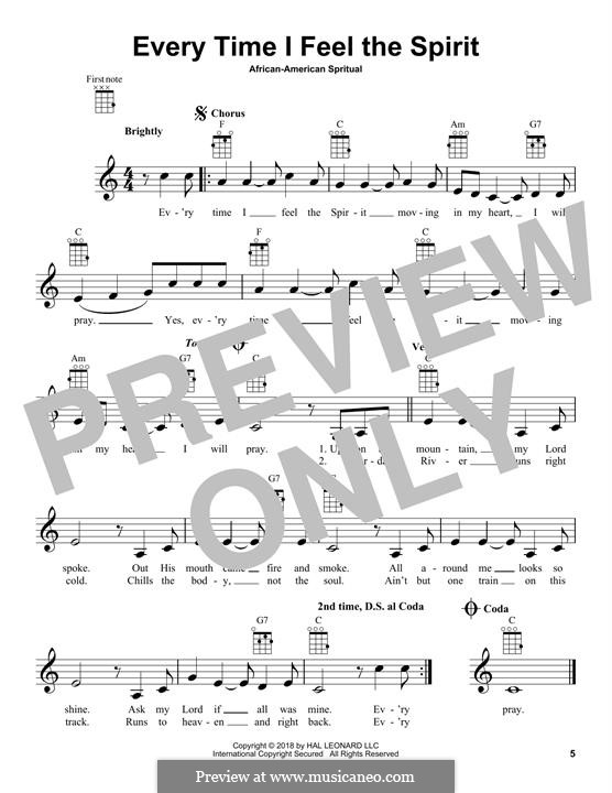 Every Time I Feel the Spirit: Для укулеле by folklore