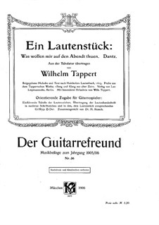Ein Lautenstück: Arrangement for voice and guitar by Вильгельм Тапперт