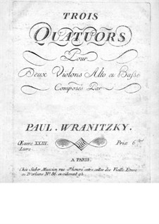 Шесть струнных квартетов, Op.23: Квартеты No.1-3 – партия виолончели by Пауль Враницкий