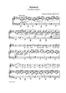 Пять песен, Op.47: No.1 Botschaft (Message) by Иоганнес Брамс