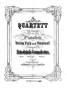 Фортепианный квартет No.2 до минор, Op.20: Партитура by Фридрих Гернсхайм