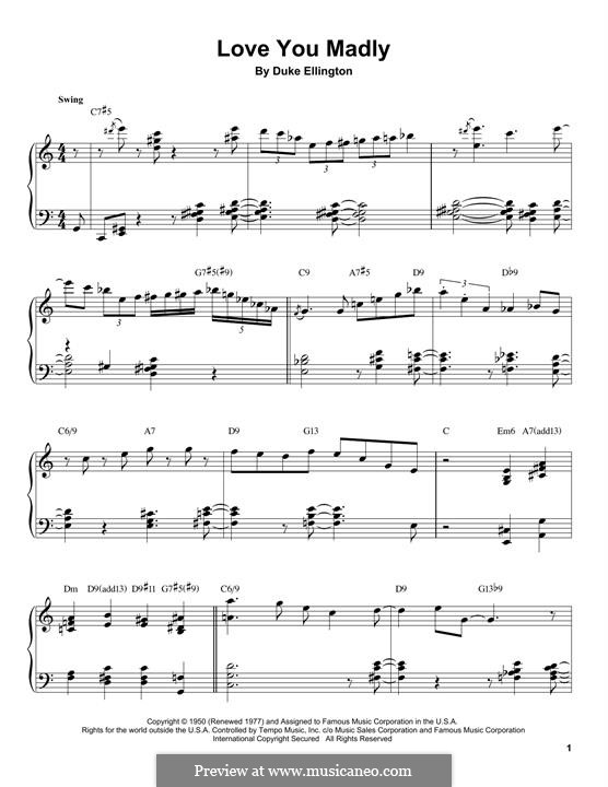 Love You Madly: Для фортепиано by Duke Ellington