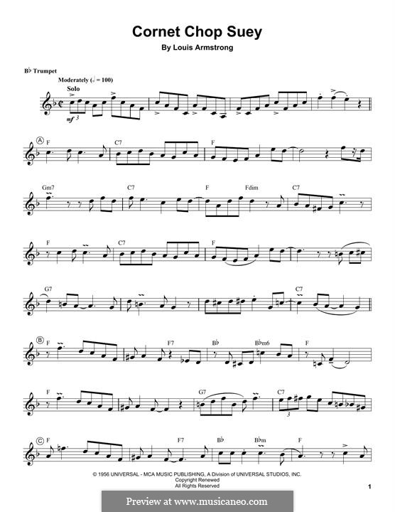 Cornet Chop Suey: Для трубы by Louis Armstrong