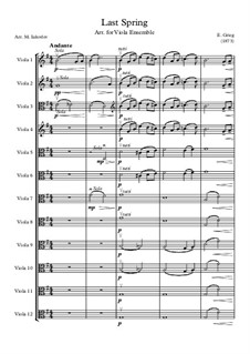 Две элегические мелодии, Op.34: No.2 Våren (The Last Spring), for viola ensemble by Эдвард Григ