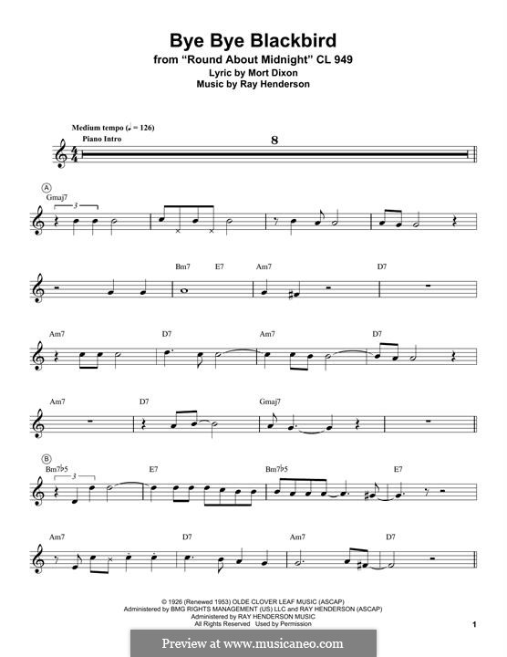 Bye Bye Blackbird: For trumpet (Miles Davis) by Ray Henderson