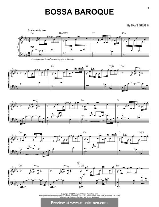 Bossa Baroque: Для фортепиано by Dave Grusin