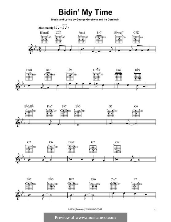 Bidin' My Time: Гитарная табулатура by Джордж Гершвин