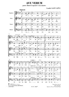 Ave verum in E Flat Major: Вокальная партитура by Камиль Сен-Санс