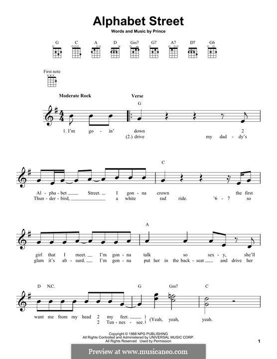 Alphabet Street: Для укулеле by Prince