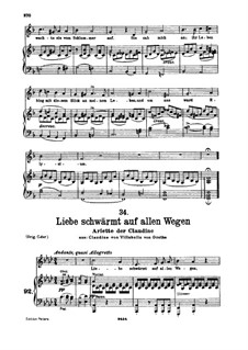 Клаудина фон Вилла Белла, D.239: No.6 Arietta der claudine 'Liebe Schwärmt aud allen Wegen' by Франц Шуберт