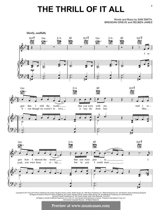 The Thrill of it All: Для голоса и фортепиано (или гитары) by Sam Smith, Brendan Grieve, Reuben James