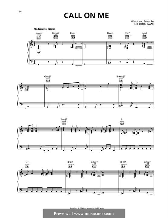 Call on Me (Chicago): Для голоса и фортепиано (или гитары) by Lee Loughnane