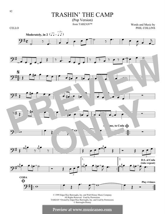 Trashin' the Camp (from Walt Disney's Tarzan): For cello (pop version) by Phil Collins