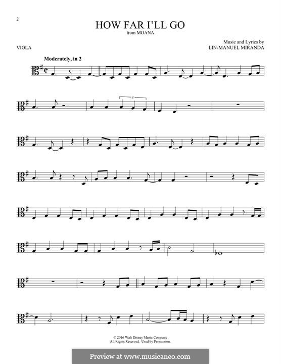Vocal-instrumental version: For viola by Lin-Manuel Miranda