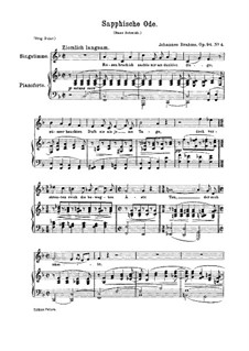 Пять песен, Op.94: No.4 Sapphic Ode by Иоганнес Брамс