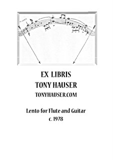 Lento for Flute and Guitar: Lento for Flute and Guitar by Tony Hauser