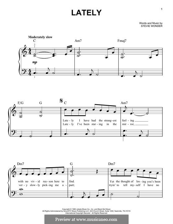 Lately: Для фортепиано by Stevie Wonder