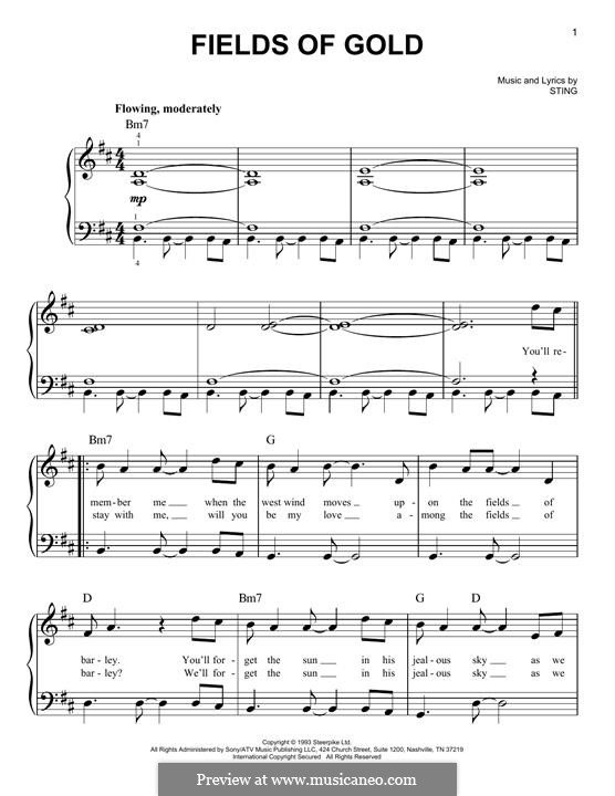 Fields of Gold: Для фортепиано by Sting