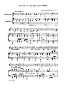 Четыре песни, Op.96: Nr.1 Der Tod, das ist die kühle Nacht by Иоганнес Брамс