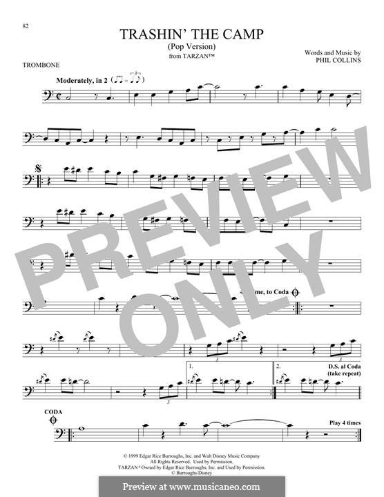 Trashin' the Camp (from Walt Disney's Tarzan): For trombone (pop version) by Phil Collins