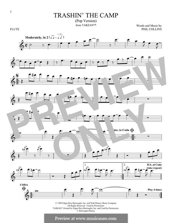 Trashin' the Camp (from Walt Disney's Tarzan): For flute (pop version) by Phil Collins