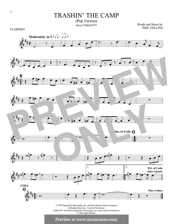 Trashin' the Camp (from Walt Disney's Tarzan): For clarinet (pop version) by Phil Collins