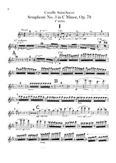 Симфония No.3 до минор 'Симфония с органом', Op.78: Партия флейт by Камиль Сен-Санс
