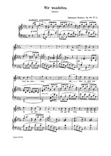 Четыре песни, Op.96: Nr.2 Wir wandelten by Иоганнес Брамс