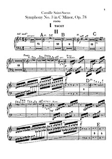Симфония No.3 до минор 'Симфония с органом', Op.78: Партии фортепиано by Камиль Сен-Санс