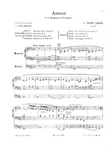 Симфония No.3 до минор 'Симфония с органом', Op.78: Adagio, для органа by Камиль Сен-Санс