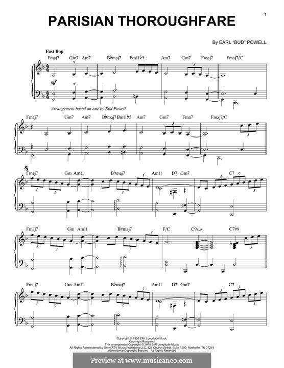 Parisian Thoroughfare: Для фортепиано by Bud Powell