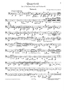 Струнный квартет No.1 ре минор, Op.117: Партия виолончели by Филипп Шарвенка