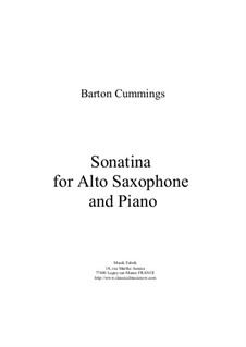 Sonatina for alto saxophone and piano: Sonatina for alto saxophone and piano by Barton Cummings