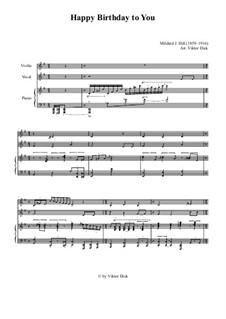 С днем рождения тебя: For vocal, violin and piano by Милдред  Хилл